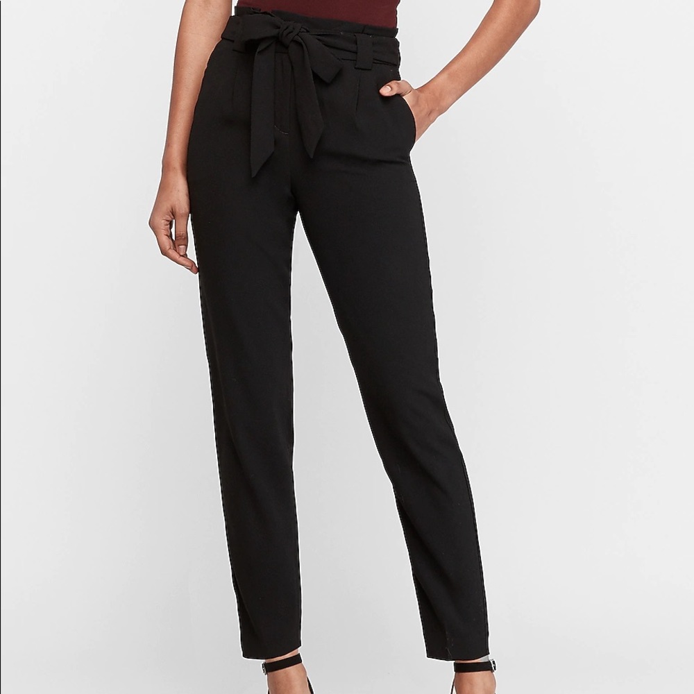 Express High Waisted Paper Bag Ankle Pant